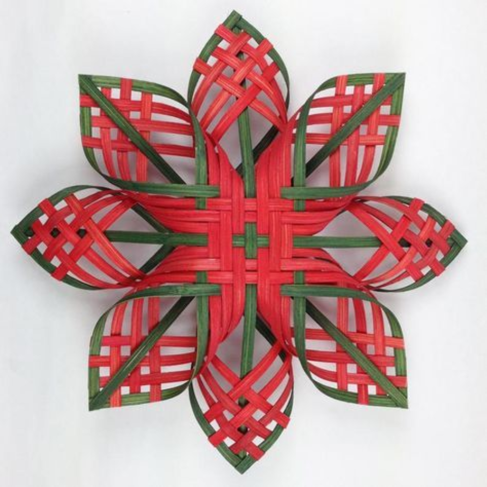 Nice price handwoven natural bamboo snowflake unique Christmas star hanging ornament holiday decoration from Vietnam