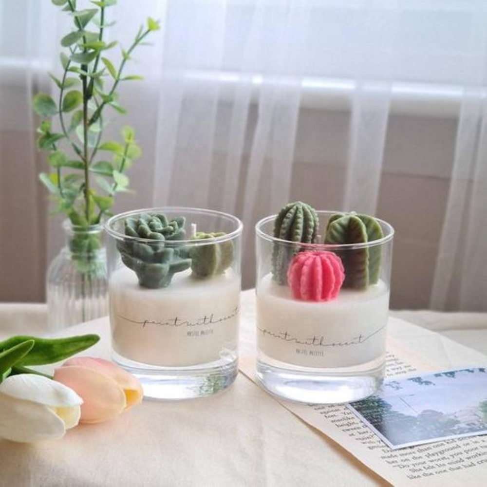 Handmade soy wax cactus flower candle Mother Day's gift Valentine gift Christmas gift wholesales nice price from Vietnam