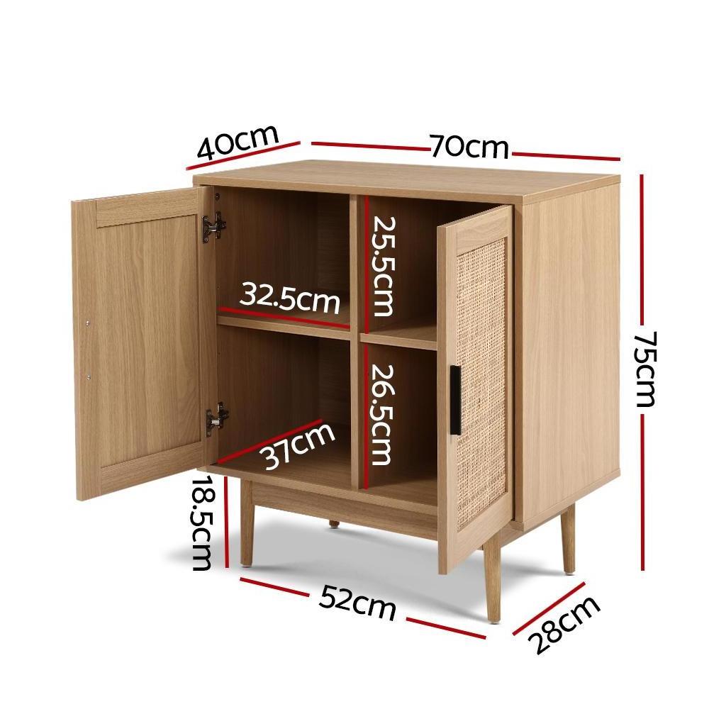 Natural rattan and wood cabinet for living room dining room rattan sideboard handmade from Vietnam