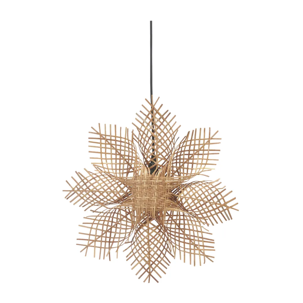 Nice price handwoven natural bamboo snowflake unique Christmas star hanging ornament holiday decoration from Vietnam