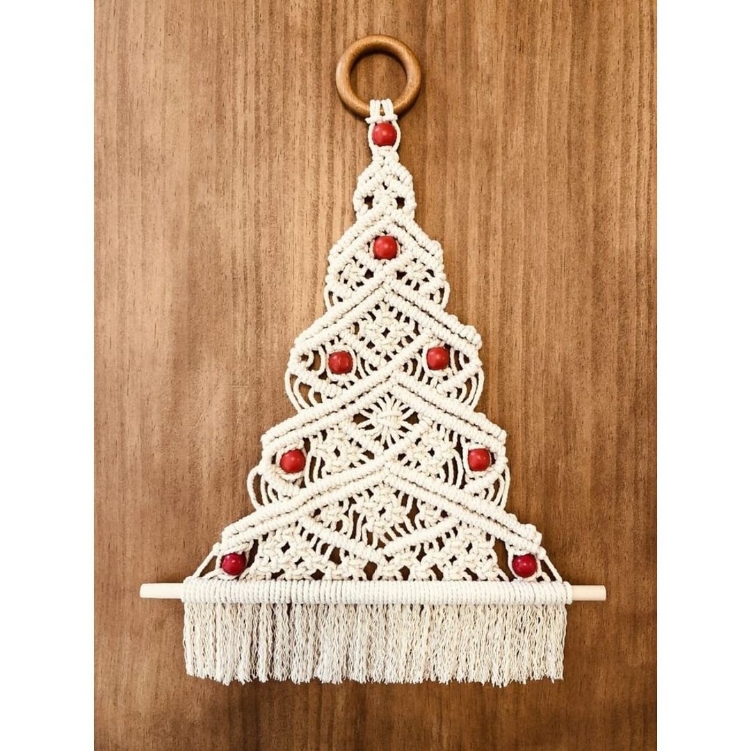 Handmade macrame Christmas tree wall hanging Boho Xmas decor tree home decoration from Vietnam