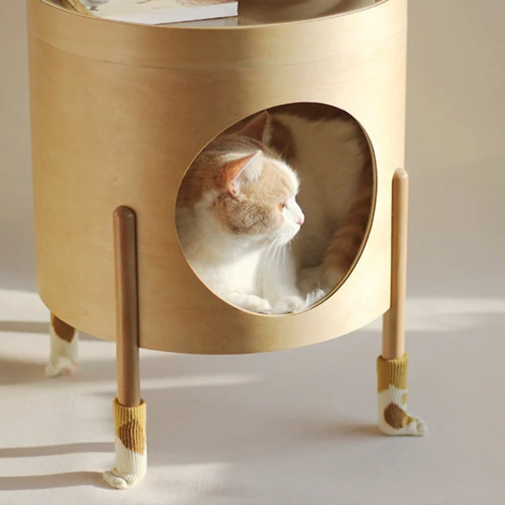 New item eco-friendly wooden cat cave bedside table round coffee table living room decoration from Vietnam