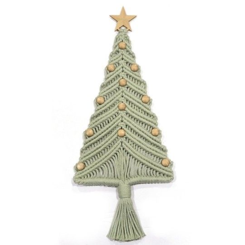 Handmade macrame Christmas tree wall hanging Boho Xmas decor tree home decoration from Vietnam