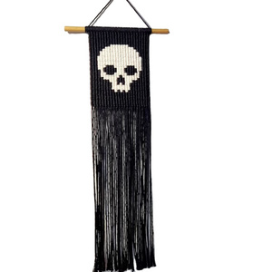 New Design Skullcap Cotton Macrame Wall Decoration for Halloween Home Decor Wholesale from Vietnam