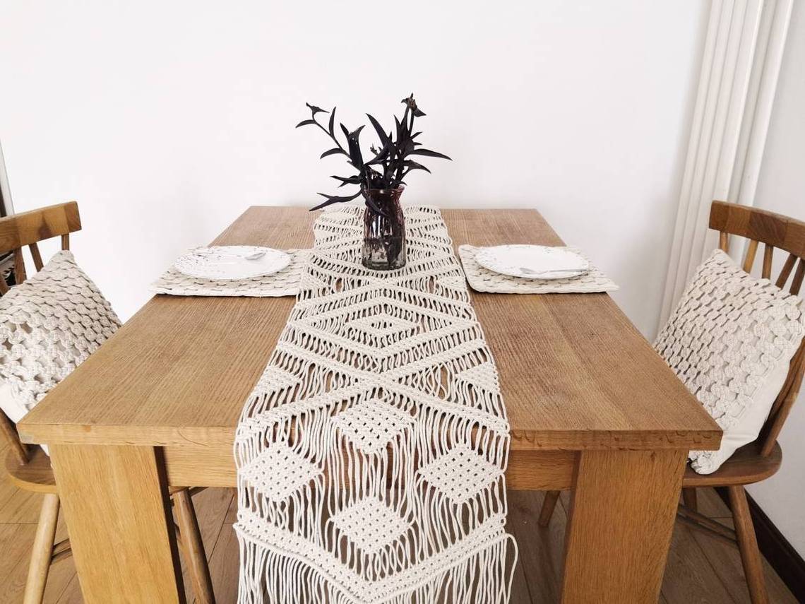 High quality wonderful decorative macrame table runner nice design for home decoration from Viet Nam