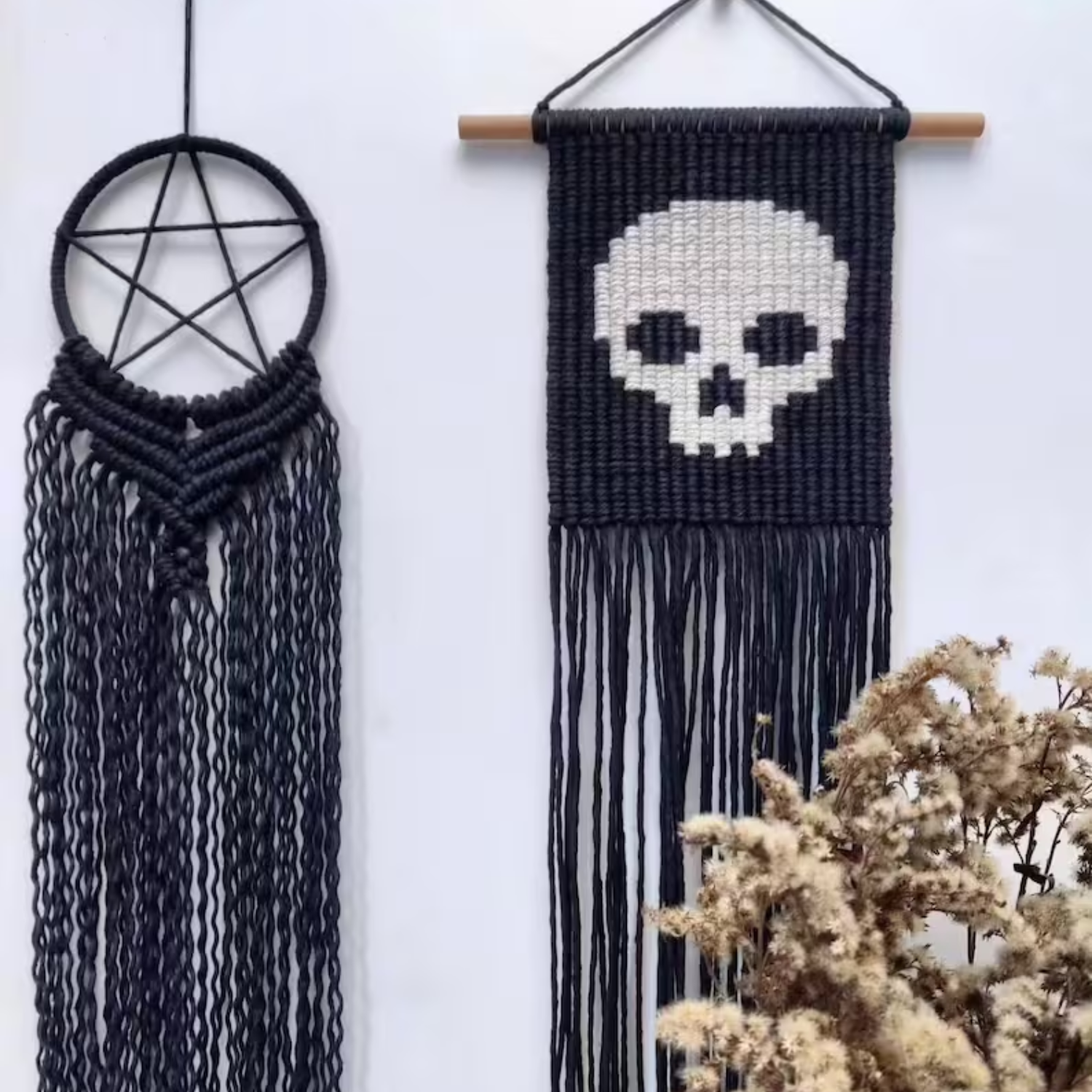 New Design Skullcap Cotton Macrame Wall Decoration for Halloween Home Decor Wholesale from Vietnam