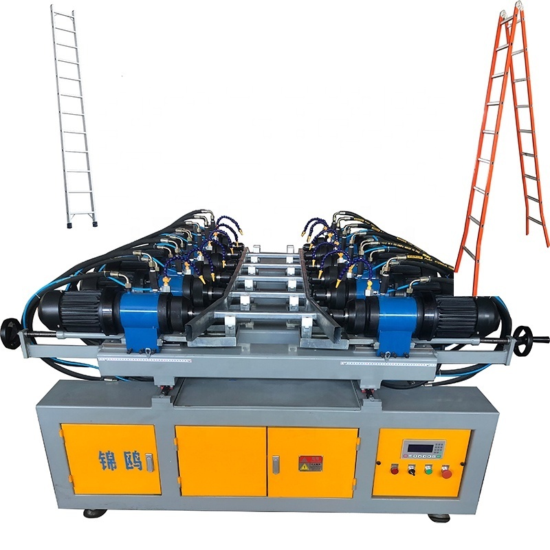 Fiberglass  ladder  making machine, manual tube expanding and riveting