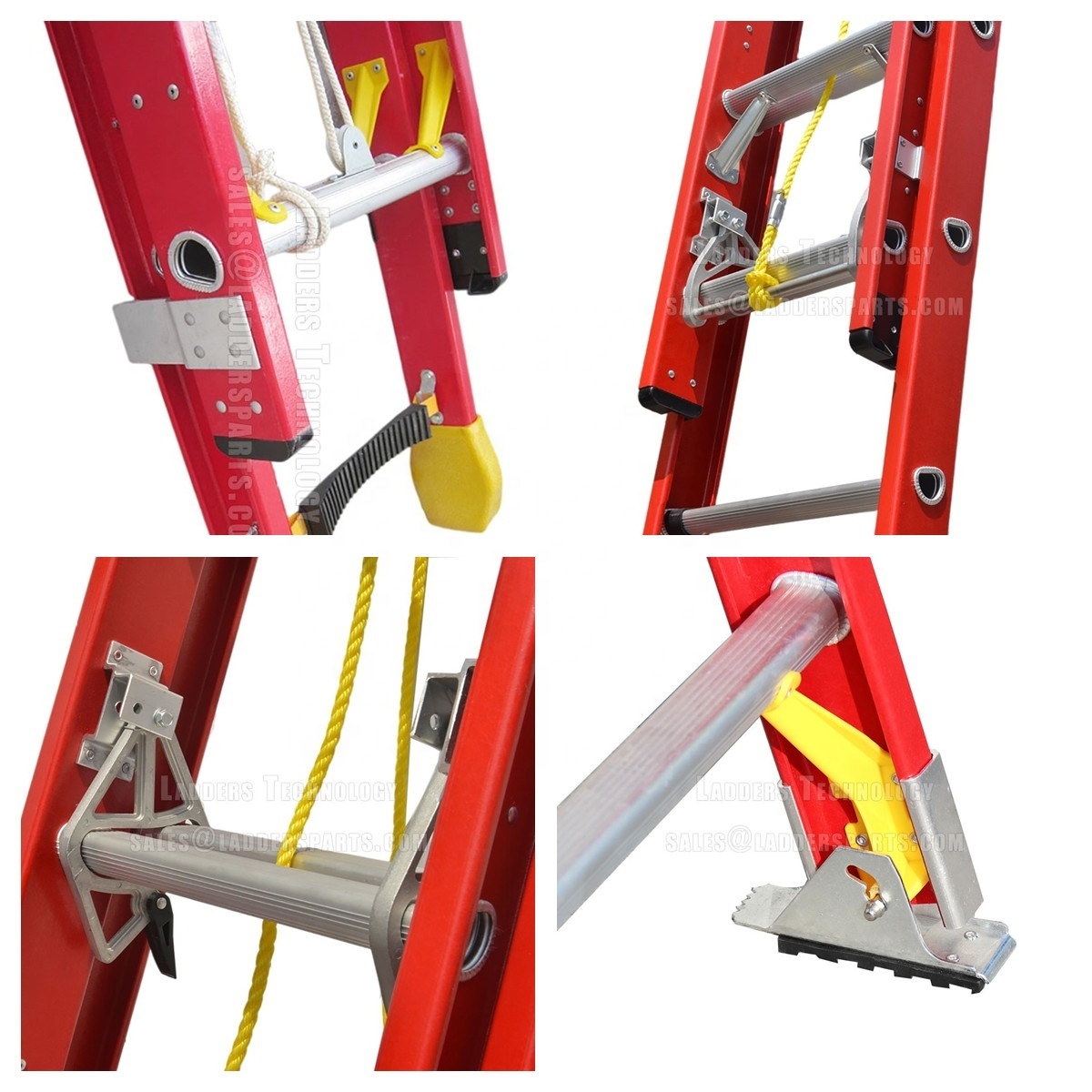 Sections Adjustable Fiberglass Telescopic Extension Ladder Climbing Ladder Accessories,Ladder Accessory,Sliding Wheel