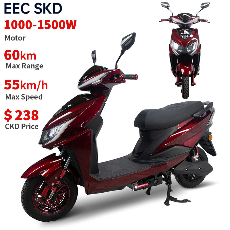 Wholesale 1000-1500W fashionable 2 wheel electric scooter adult electric motorcycle