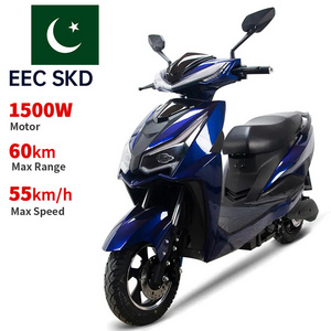 Pakistan hot selling 1500W electric moped 60KM electric sport motorcycle china two wheel electric scooter for adult