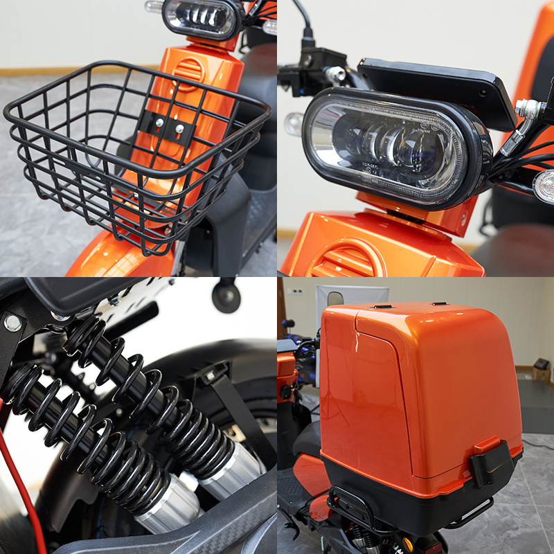 OEM/ODM 50-60km/h speed 50-70km range large storage box electric scooter moped for food delivery and package