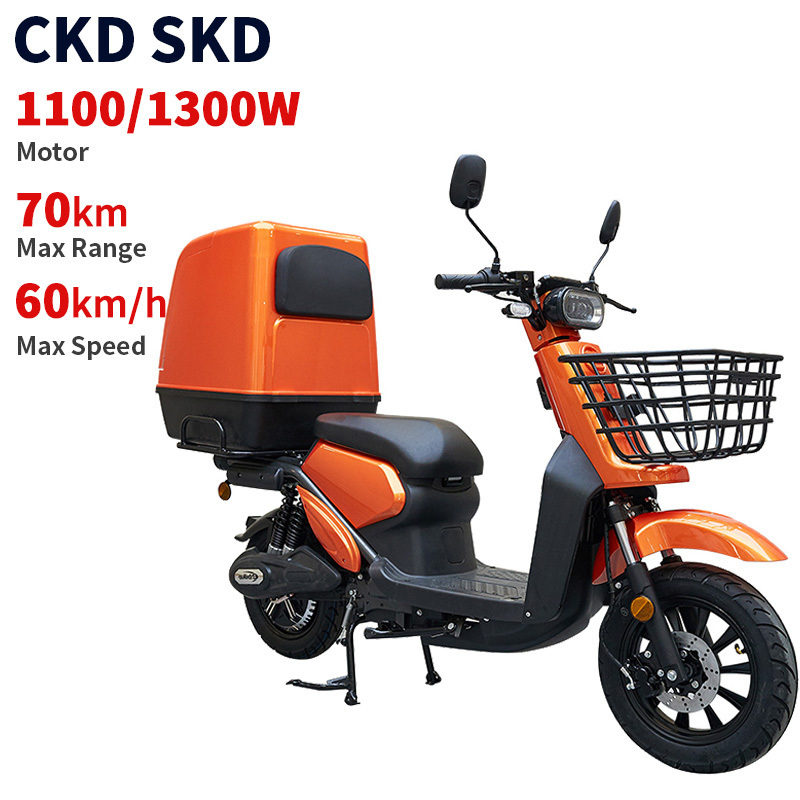 SKD CKD large storage box enclosed electric moped food delivery cargo electric scooter 2024 scooter with food delivery