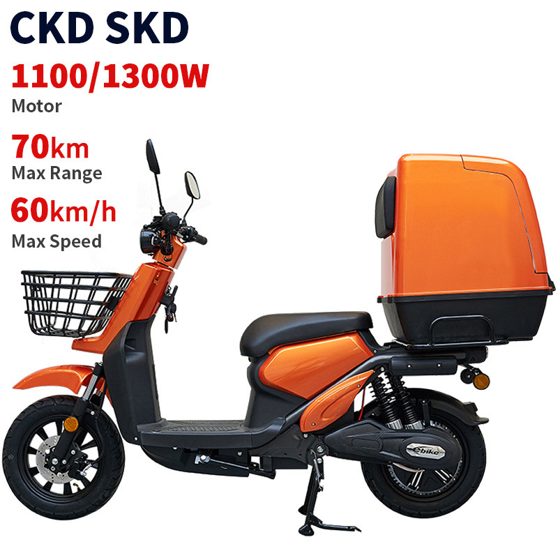 OEM/ODM 50-60km/h speed 50-70km range large storage box electric scooter moped for food delivery and package