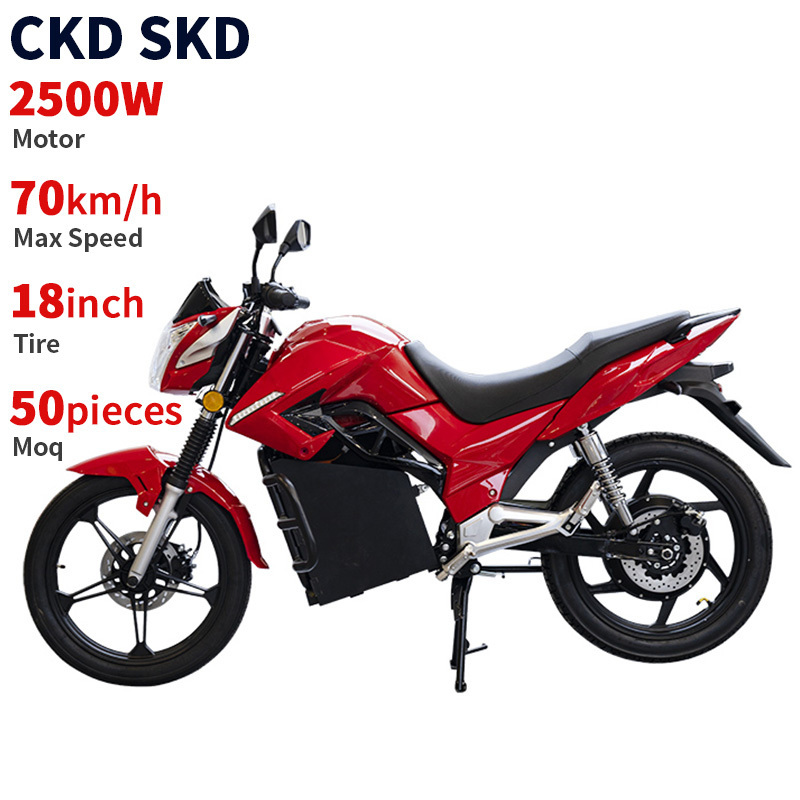 CKD SKD 18inch wuxi electric motorcycle 2500W 70km/h speed adult electric e moto bike motorcycle for sale