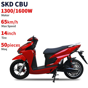 CKD SKD 14 inch 1300/1600W customized electric moped scooter 65km/h speed manufacturer mobility electric motorcycle for adult