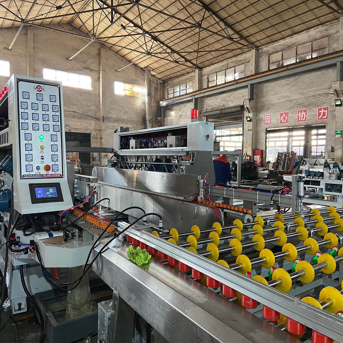 Automatic glass double edger / glass double polisher / Bilateral glass edging machine