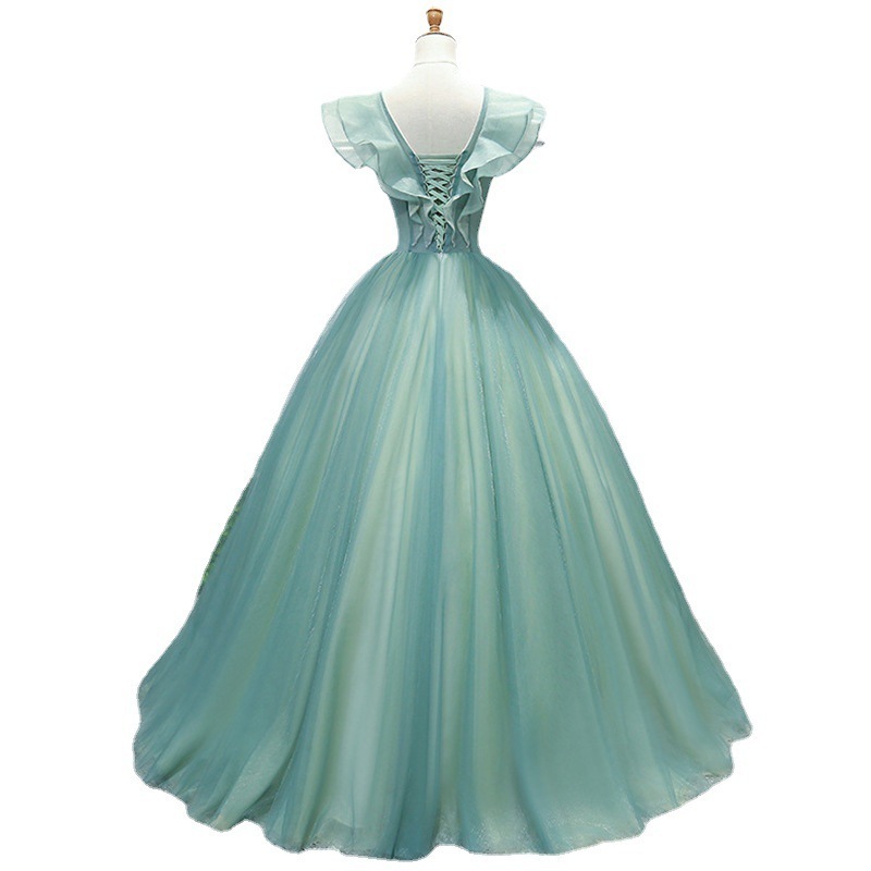 2024 Hot Sales Spring Fancy Green Flower Baby Girl Costumes Wedding Dress