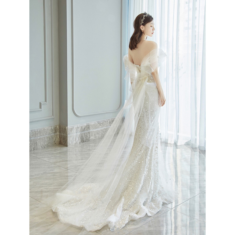 Mermaid Dress Simple Style Embroidery Bridal Elegant Casual Dresses White Wedding Dresses 2 - 49 pieces