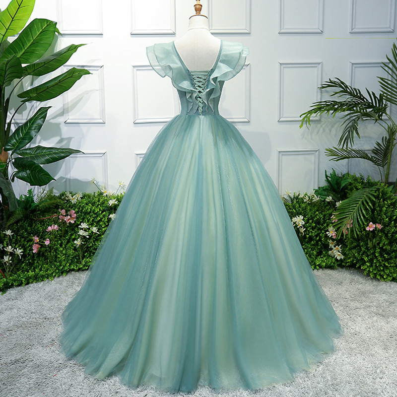 2024 Hot Sales Spring Fancy Green Flower Baby Girl Costumes Wedding Dress