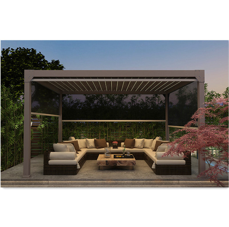 Best price outdoor 6x3 gazebo usine electric louvered wasserdichte aluminium pergola pavillon lamellen