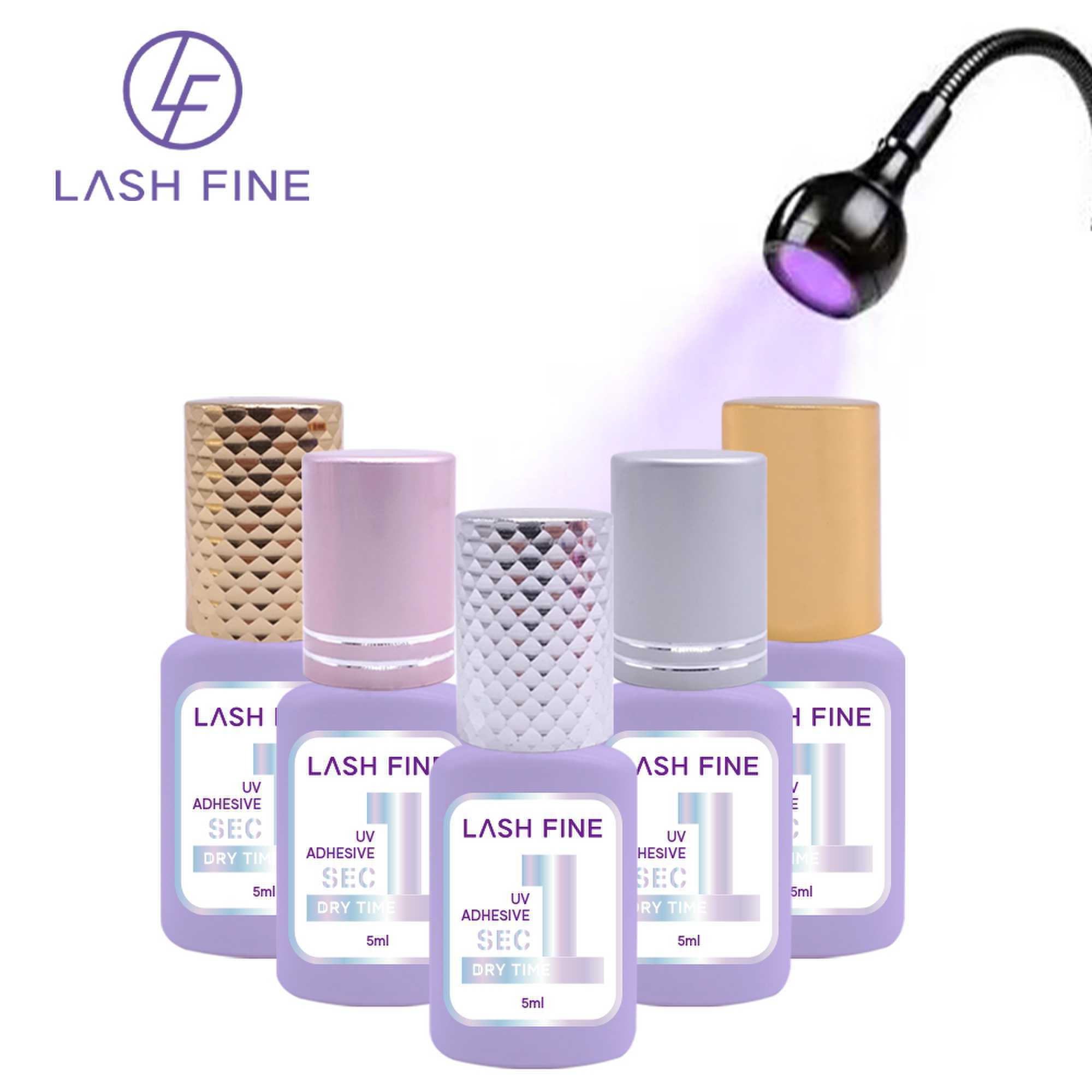 LASHFINE Private label uv glue eyelash LED UV eyelash glue with wholesale uv glue lashes/lash extension glue/uv lash glue