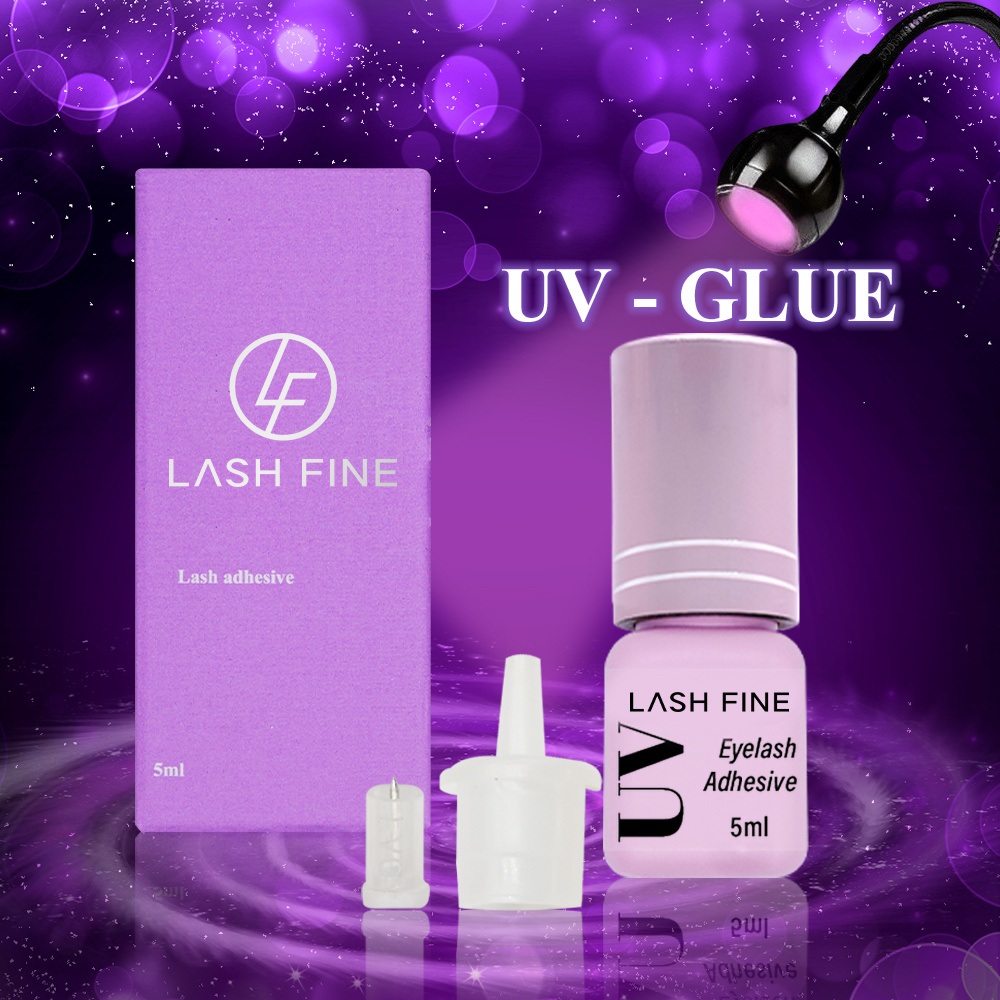 LASHFINE Private label uv glue eyelash LED UV eyelash glue with wholesale uv glue lashes/lash extension glue/uv lash glue