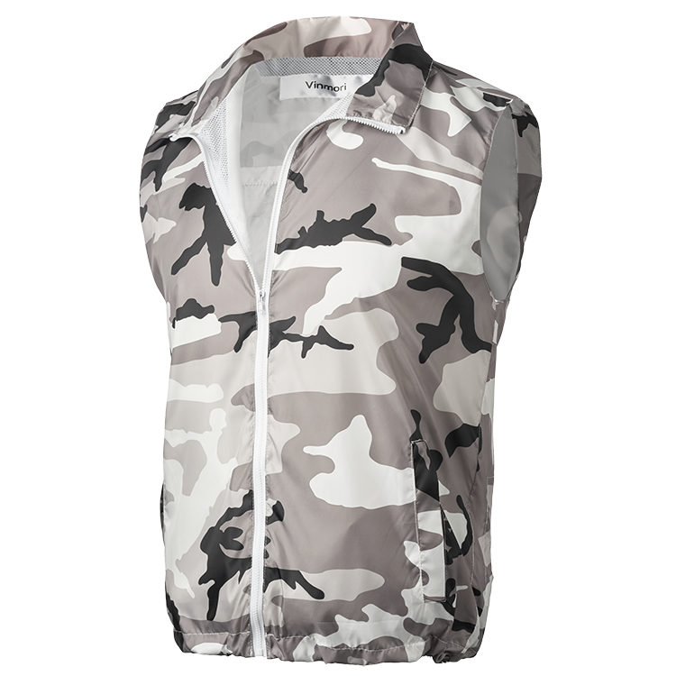 Polyester Camouflage Evaporative Cooling Vest with Detachable Fan