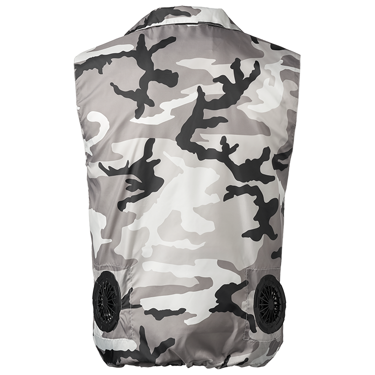 Polyester Camouflage Evaporative Cooling Vest with Detachable Fan