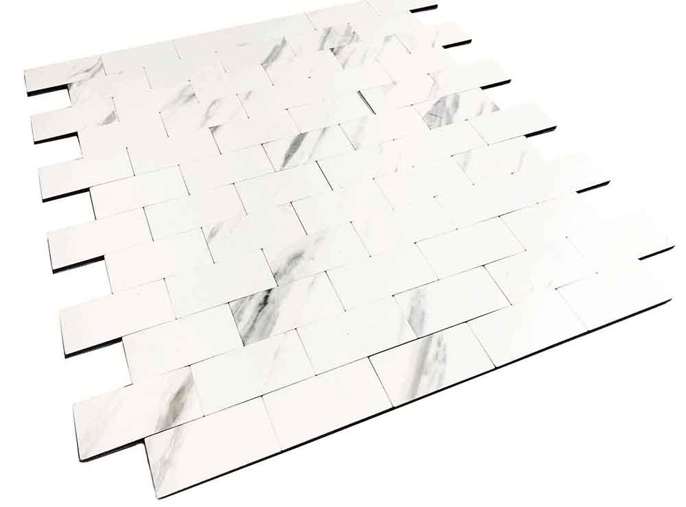 Premium Carrara White Tile Peel and Stick Backsplash Self Adhesive Shower Wall Tiles