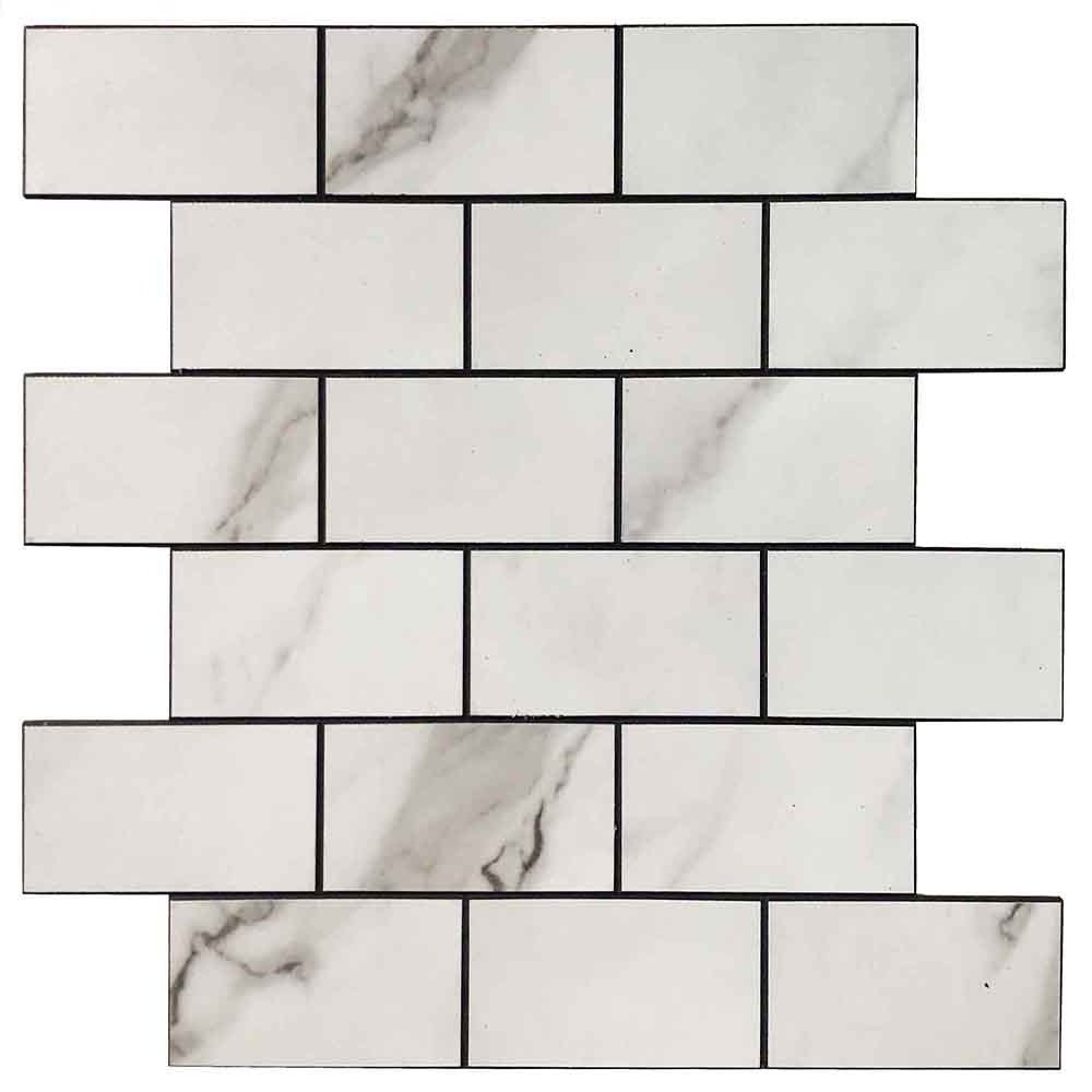 Premium Carrara White Tile Peel and Stick Backsplash Self Adhesive Shower Wall Tiles