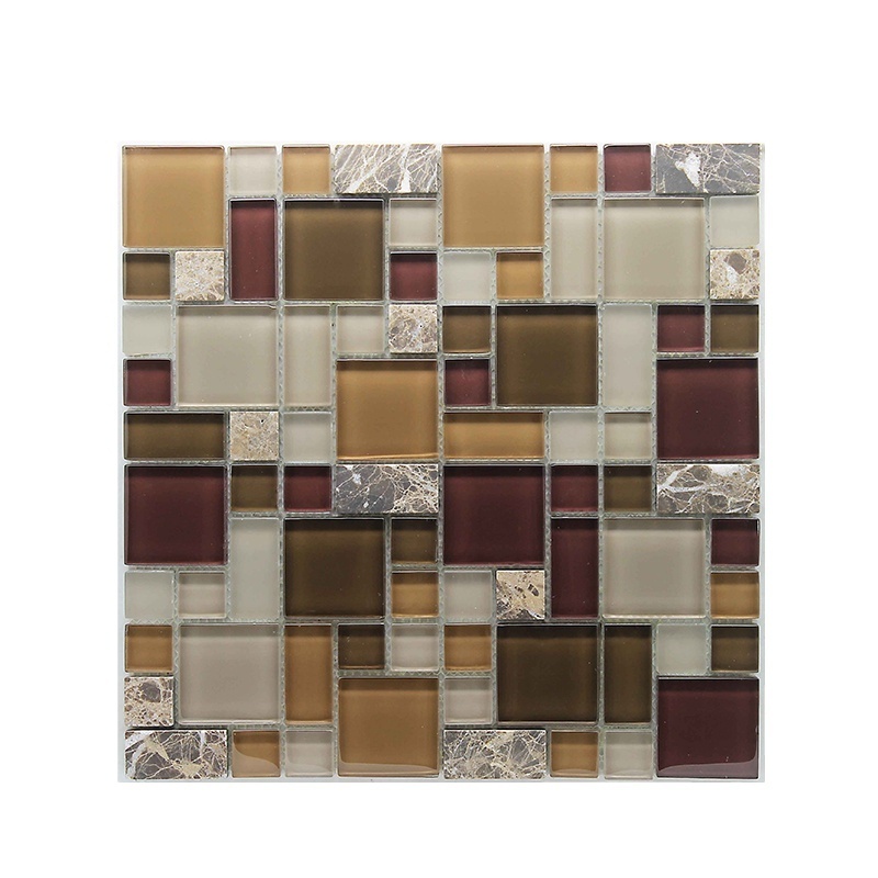 Classic Kitchen Backsplash Glass Mix Stone Mosaic Peel And Stick Tile