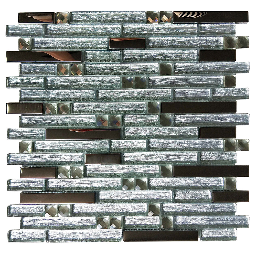 Factory Cheap Price High Quality Electroplating Laminated Glass Silver Mixed Diamond Beveled Mirror Mosaic Tiles