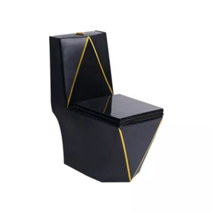 New Design Floor Mounting Diamond Shape Toilet Sets Bathroom Luxury Design Black Toilet Bowl For Hotel