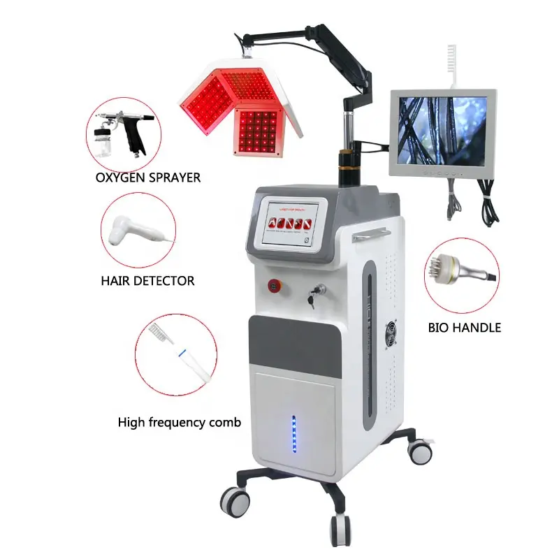 Diode Laser regrow hair Laser Machine Oxygen Jet Spray gun Hair Growth Ozone Comb Hair Regrowth Machine