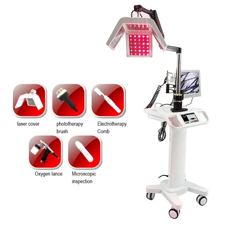 Diode Laser regrow hair Laser Machine Oxygen Jet Spray gun Hair Growth Ozone Comb Hair Regrowth Machine