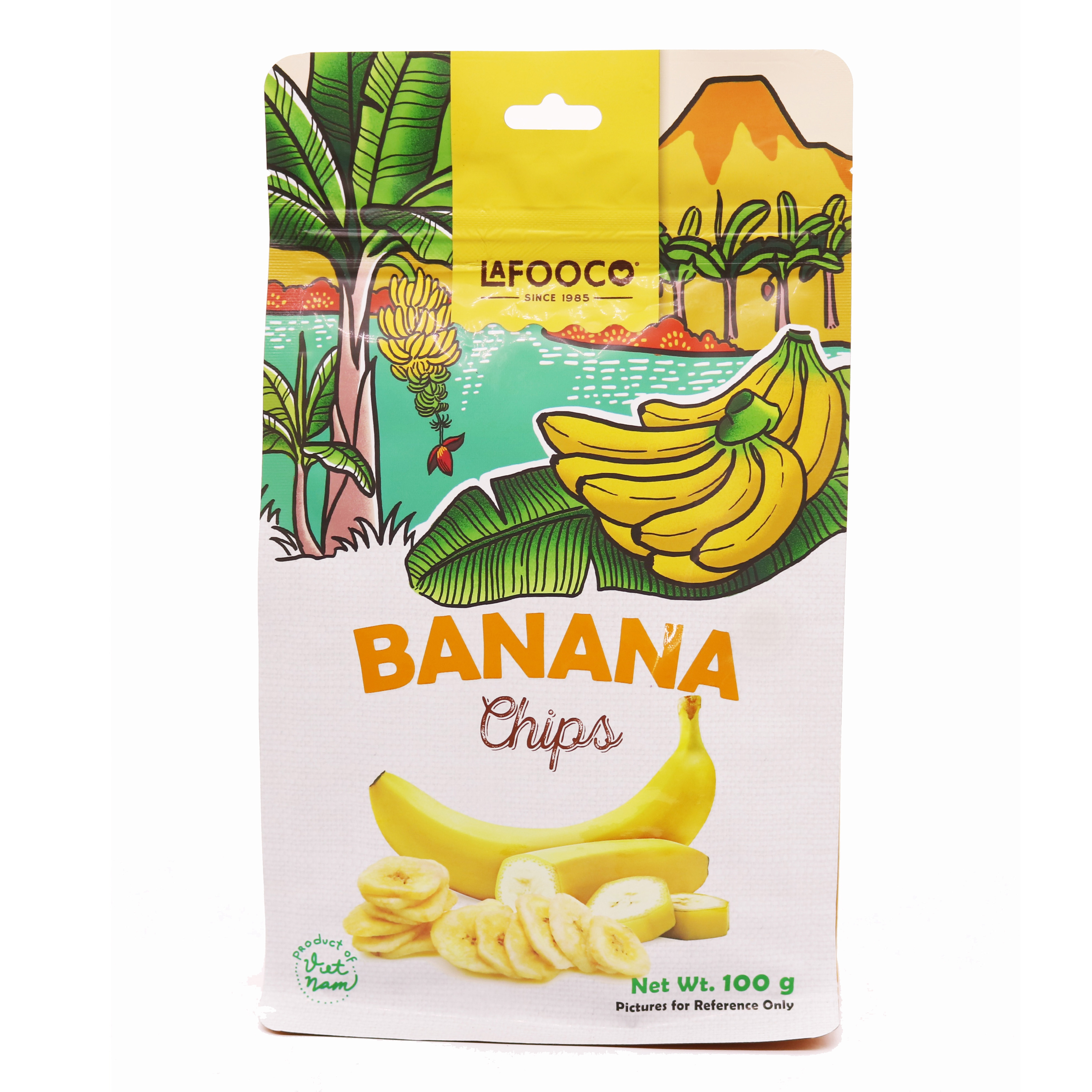 HOT ITEM 2021 LAFOOCO Vietnam Banana Chips 100g Bag Natural Flavor No Preservative Snack