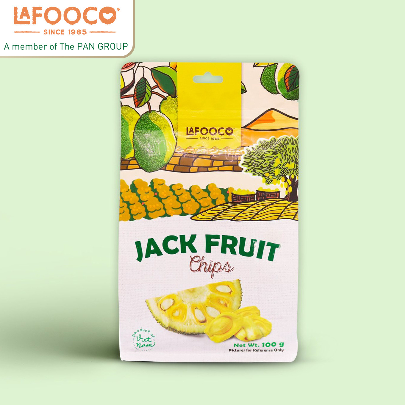 LAFOOCO Dried Jackfuit Crunchy Chips 100g Bag from Vietnam Traditional Specialty Fruit & Vegetable Snacks Natural Fruit Color