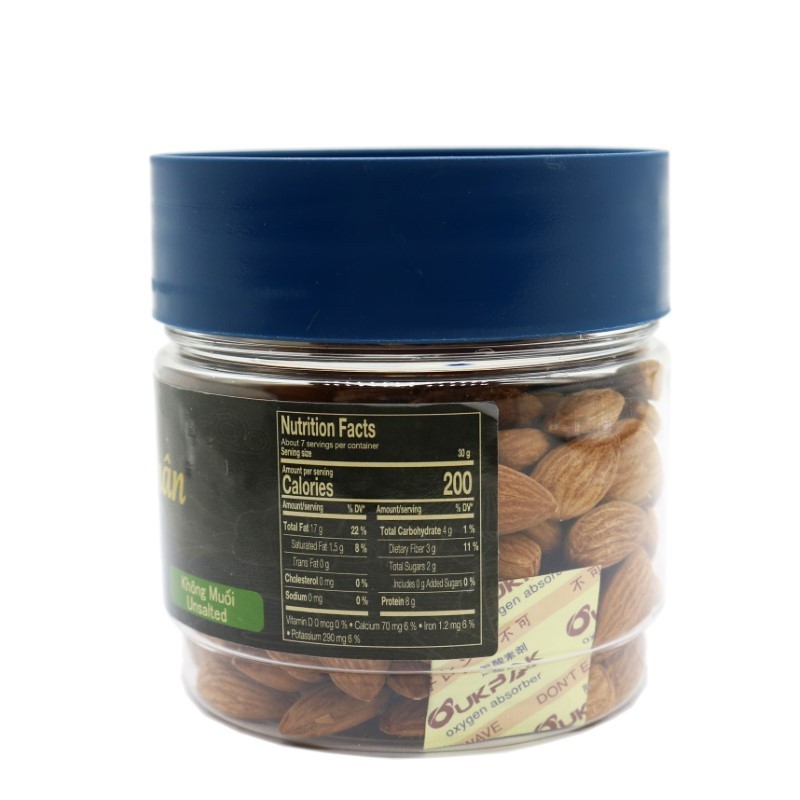 Blueberry Flavoured Almonds 200g Glass Jar Premium Origin Natural Delicious LAFOOCO