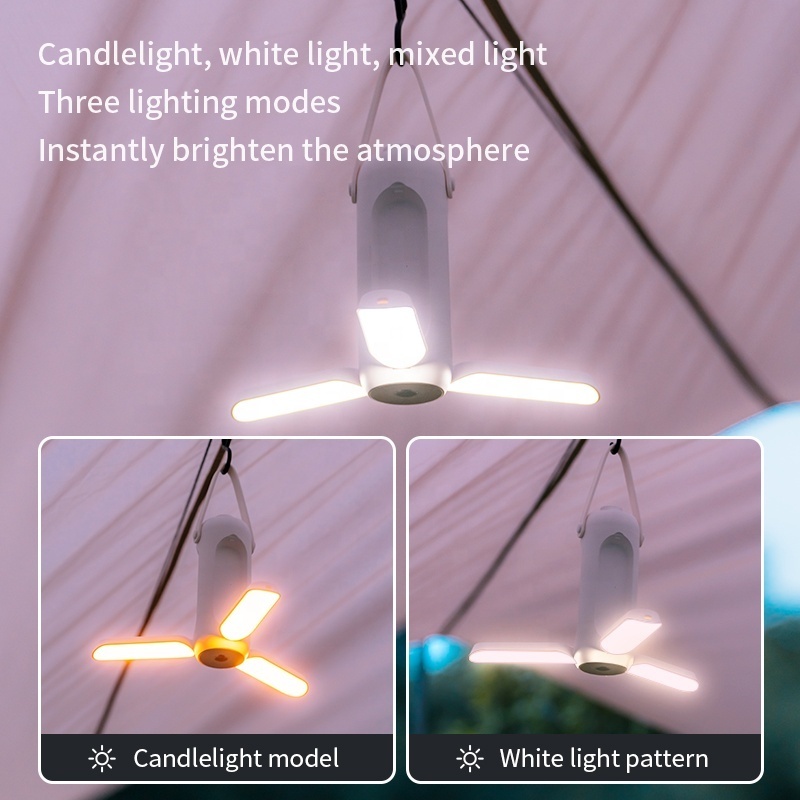 360 degrees Outdoor Tent Camping Light USB Rechargeable Hanging LED Emergency Flashlight Portable Camping Lamp