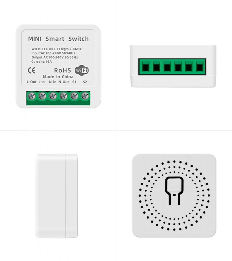 Mini Smart Switch Led Light Smart Life Push Module Support 2 Way Voice Relay Timer Work with Google Home Alexa 16A Tuya Switch