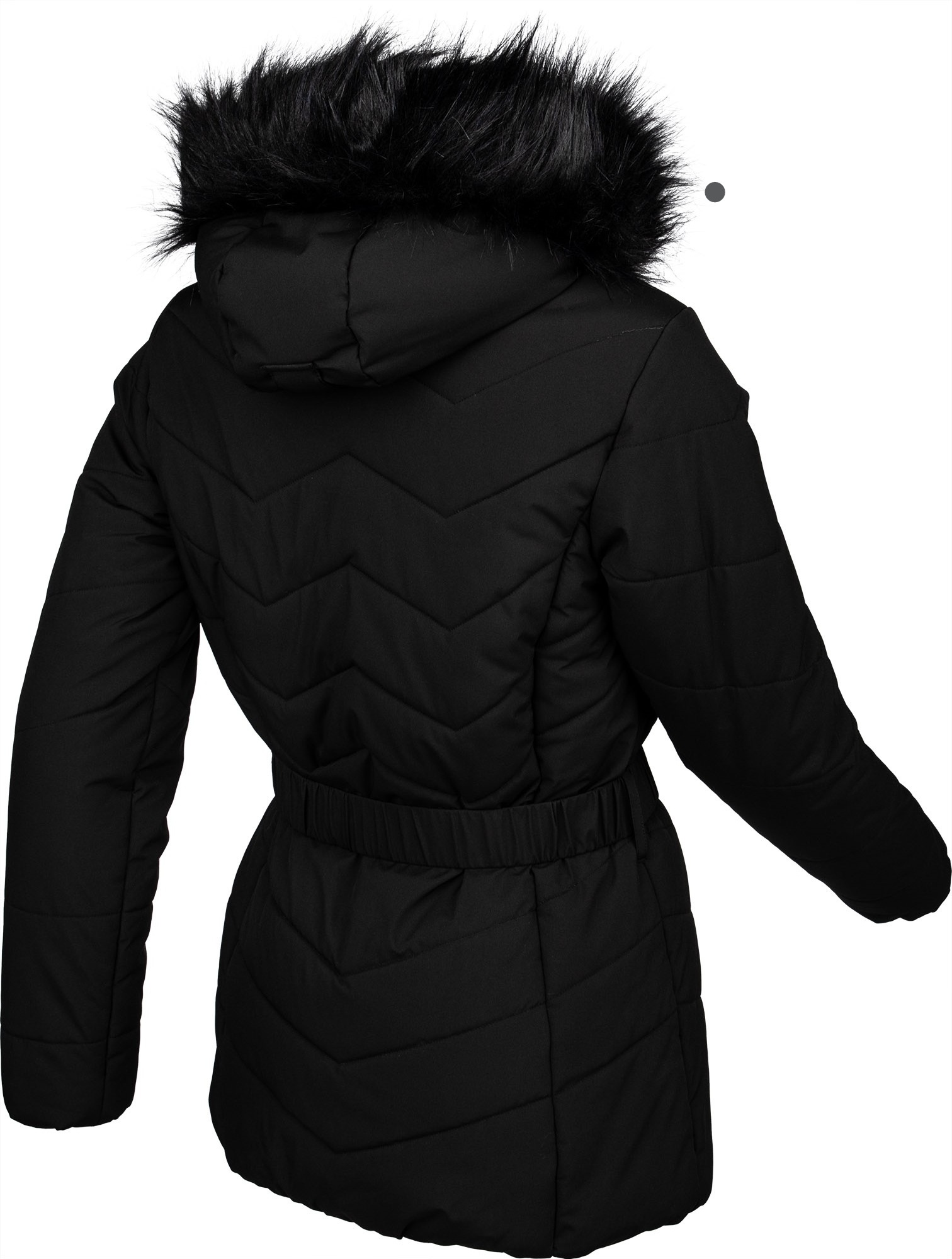 black cat fur women cheap price better fit New season ladies down fashion jacket winter jacket  with waist belt