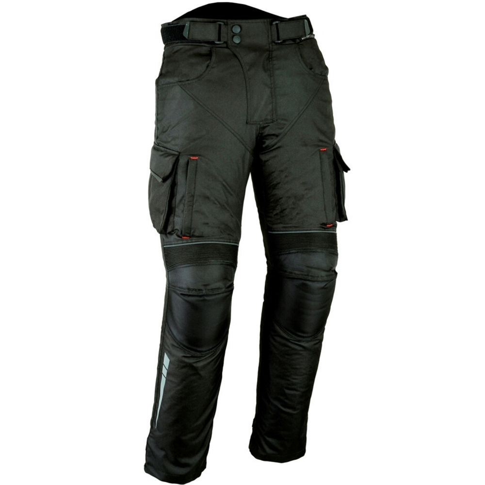 Multi pocket motorcycle work whole belt closer with removable armor 100% polyester racing cargo motorbike touring best rain pant