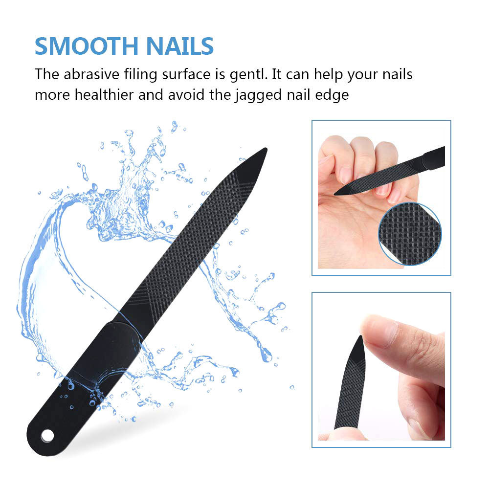 Hot Selling Stainless Steel Cuticle Nail Cutter & Nail File with PU leather Pouch Personal Use kit