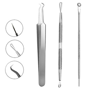 Black Head Remover and Cuticle Tweezers Nail Cuticle Pusher Personal Care Stainless Steel nail supplies for Manicure kit