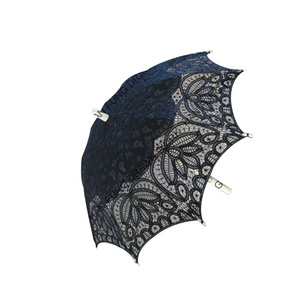 Black Lady's Lace Umbrella Vintage Victorian Parasol