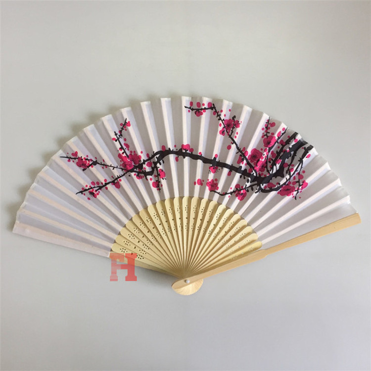 Handmade Decorative Flower Printed Wedding Souvenir Chinese Folding Silk Hand Fan