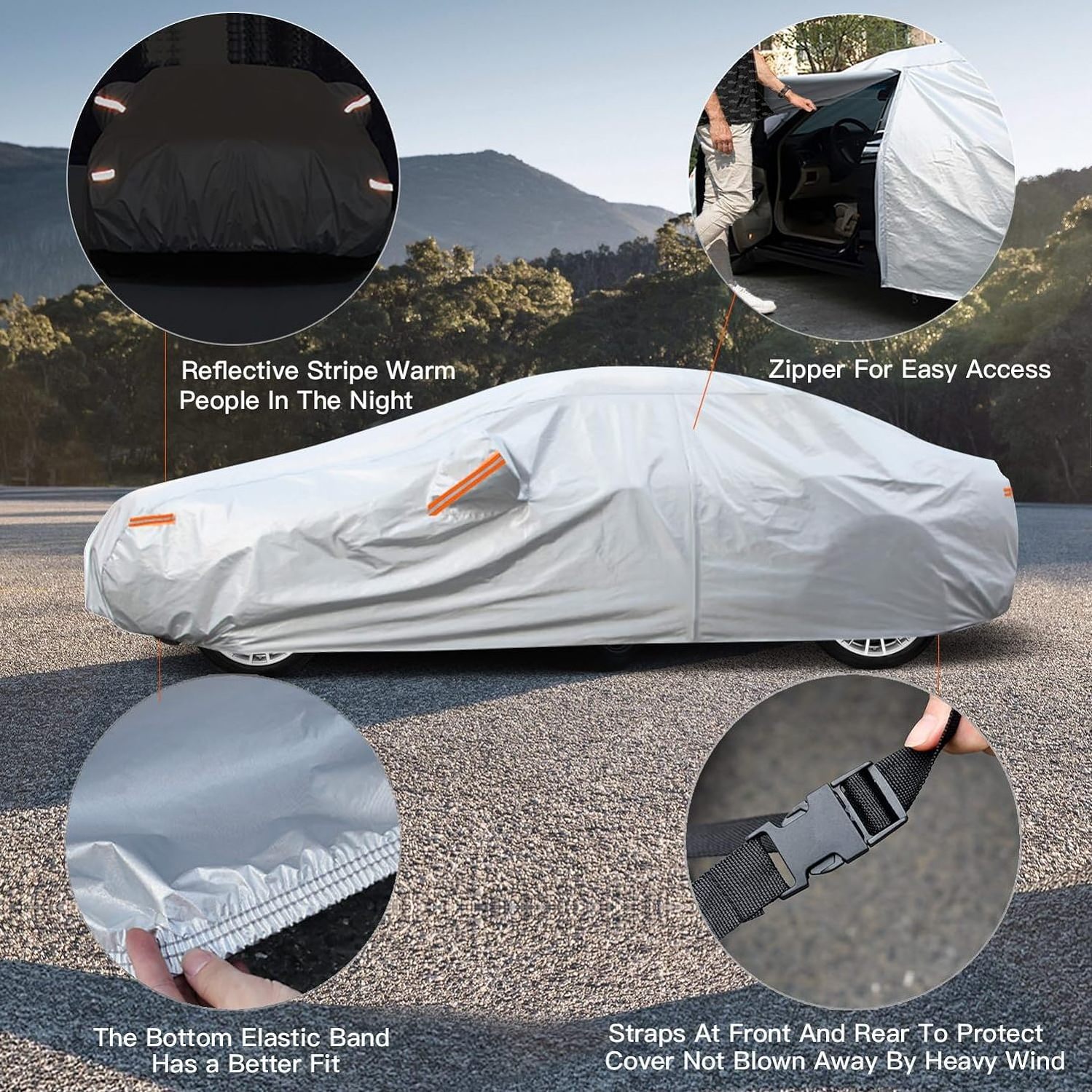 Hatchback sun protection heat resistant luxus car surprise cover body sedan aluminum foil car cover