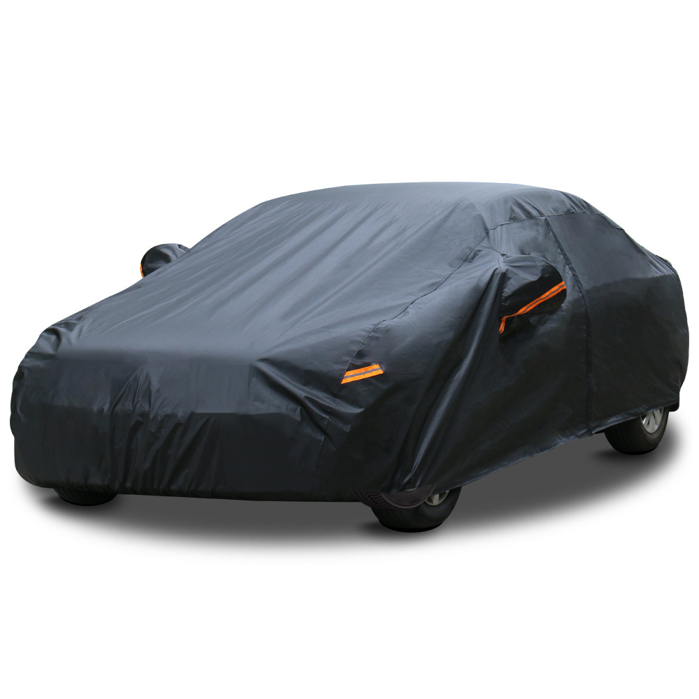 All Weather Waterproof UV Protection Dust Protection PE Black Universal Car Cover