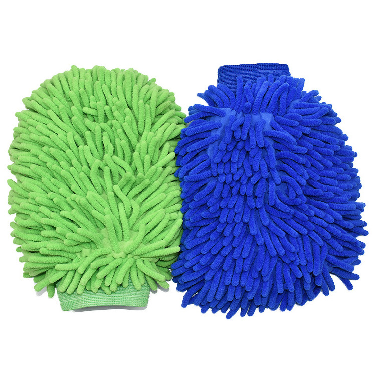 Custom logo Chenille Microfiber car wash accessories high quality wholesale cleaning gloves