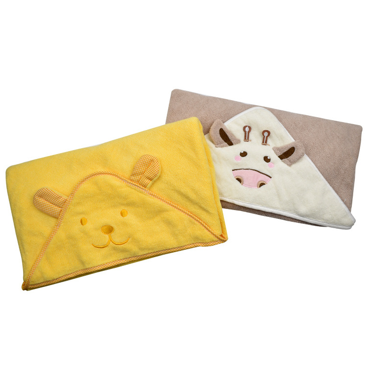 Low Price Cute 3D animal wearable hooded baby bath towel blanket for softer skin care